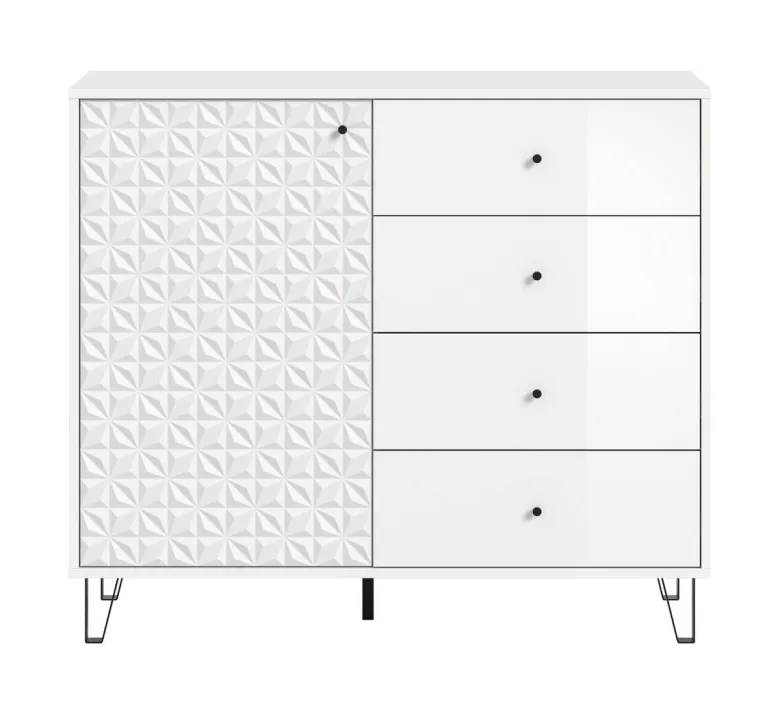 Highboard PRISMA weiß weiß Hochglanz B/H/T: ca. 110x96x40 cm