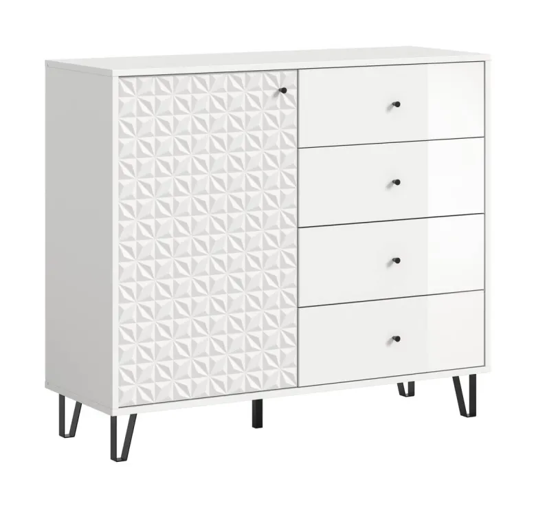 Highboard PRISMA weiß weiß Hochglanz B/H/T: ca. 110x96x40 cm