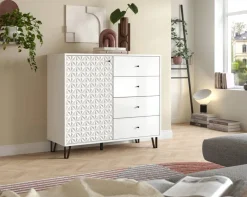 Highboard PRISMA weiß weiß Hochglanz B/H/T: ca. 110x96x40 cm