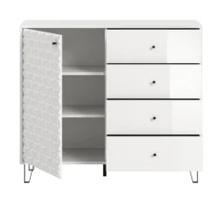 Highboard PRISMA weiß weiß Hochglanz B/H/T: ca. 110x96x40 cm