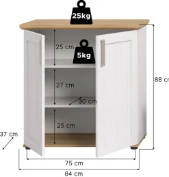 Highboard VERONA Lärche Nachbildung Eiche Nachbildung B/H/T: ca. 84x88x37 cm