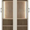 Highboardvitrine Cashmere Eiche Nachbildung Spanplatte B/H/T: ca. 99x138x35 cm