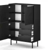 Highboard VIVA schwarz B/H/T: ca. 104x139,5x39 cm