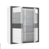 Highboard weiß Hochglanz Beton dunkel Optik B/H/T: ca. 133x162x53 cm