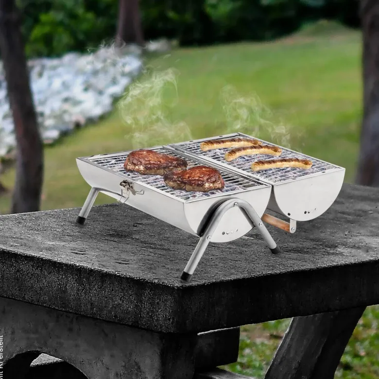 HI Grill Edelstahl B/H/L: ca. 27x37x42 cm