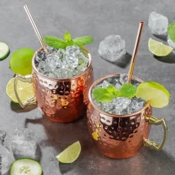 HI Kupferbecher 2er-Set Moscow Mule Kupfer Edelstahl