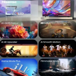 Hisense QLED-Fernseher 58E7S B/H: ca. 130x79 cm