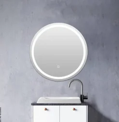 Hölscher Leuchten LED-Spiegel 006 955 silber Glas D: ca. 55 cm