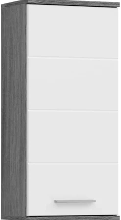 Hängeschrank BLAKE Rauchsilber Nachbildung weiß Hochglanz B/H/T: ca. 35x77x25 cm