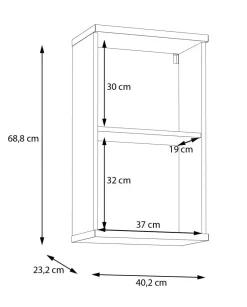 Hängeschrank Eiche Artisan Nachbildung salbei B/H/T: ca. 40x69x23 cm