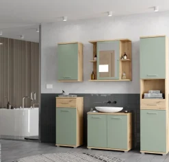 Hängeschrank Eiche Artisan Nachbildung salbei B/H/T: ca. 40x69x23 cm