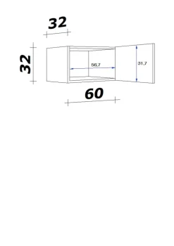 Hängeschrank Elva anthrazit strukturiert B/H/T: ca. 60x32x32 cm