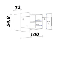 Hängeschrank Elva anthrazit strukturiert B/H/T: ca. 100x54,8x32 cm