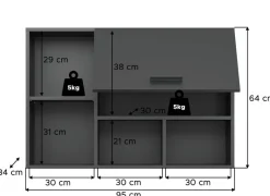 Hängeschrank Free anthrazit B/H/T: ca. 95x64x34 cm