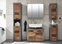Hängeschrank Indiana Beton dunkel Optik Old Wood Nachbildung B/H/T: ca. 36x79x23 cm