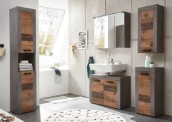 Hängeschrank Indiana Beton dunkel Optik Old Wood Nachbildung B/H/T: ca. 36x79x23 cm