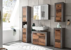 Hängeschrank Indiana Beton dunkel Optik Old Wood Nachbildung B/H/T: ca. 36x79x23 cm