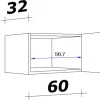 Hängeschrank Morena grau matt B/H/T: ca. 60x32x32 cm
