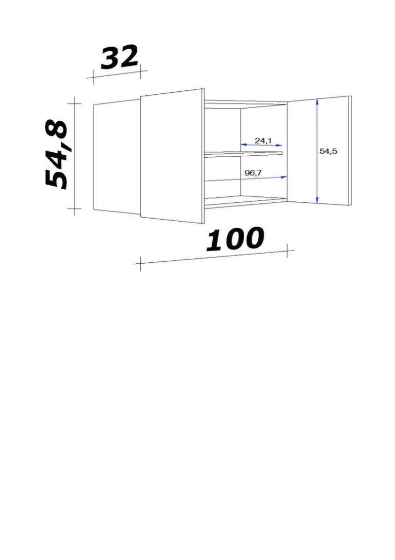 Hängeschrank Samoa weiß Eiche Nachbildung B/H/T: ca. 100x54,8x32 cm