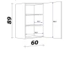Hängeschrank Samoa weiß Eiche Nachbildung B/H/T: ca. 60x89x32 cm