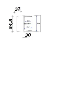 Hängeschrank Samoa weiß Eiche Nachbildung B/H/T: ca. 30x54,8x32 cm