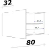 Hängeschrank Samoa weiß Eiche Nachbildung B/H/T: ca. 80x54,8x32 cm