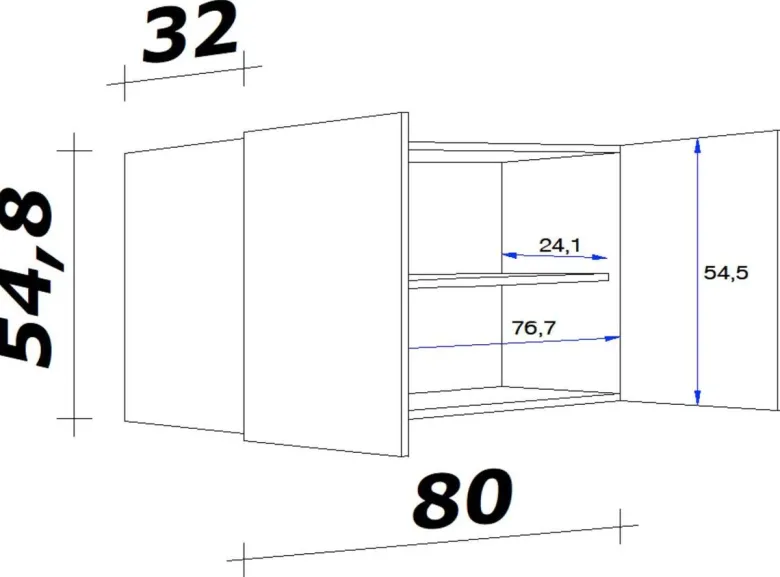 Hängeschrank Samoa weiß Eiche Nachbildung B/H/T: ca. 80x54,8x32 cm