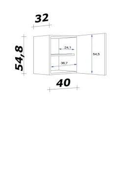 Hängeschrank Samoa weiß Eiche Nachbildung B/H/T: ca. 40x54,8x32 cm
