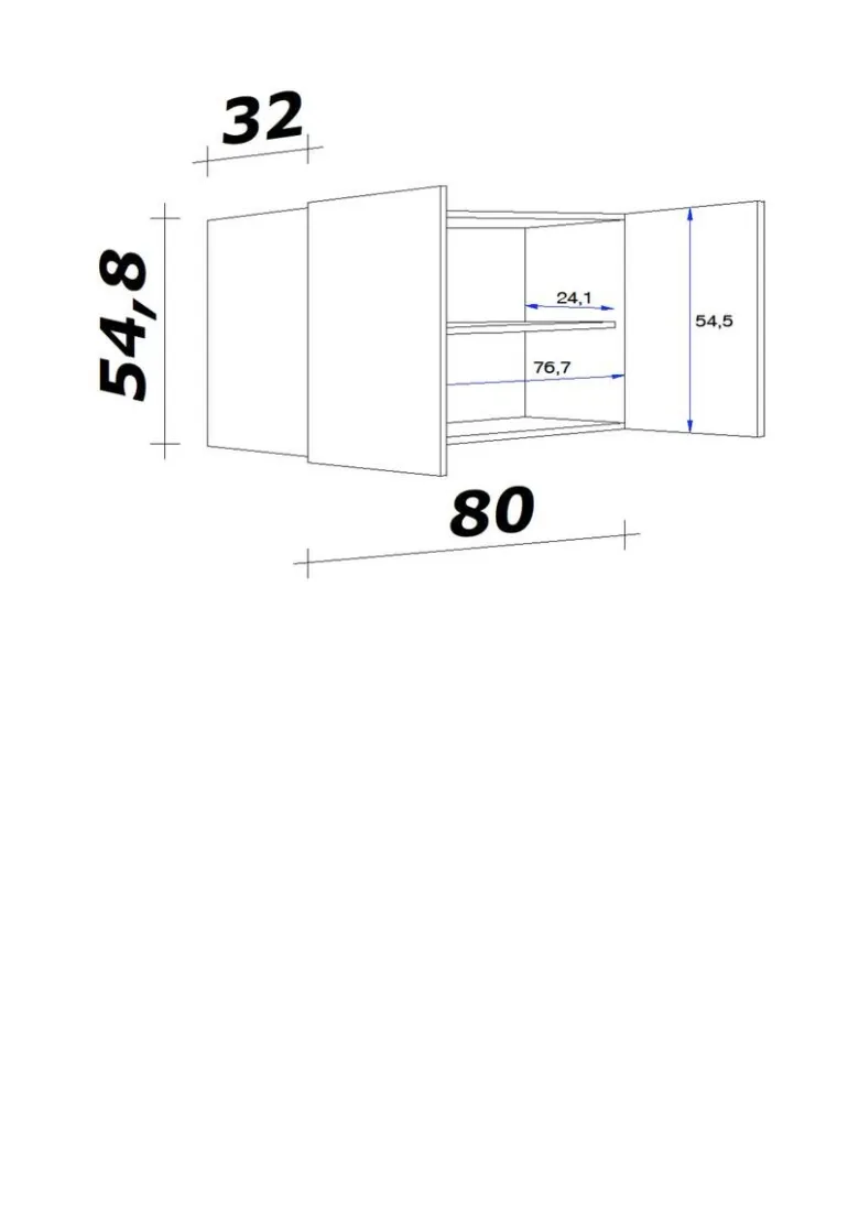 Hängeschrank Valero weiß Hochglanz B/H/T: ca. 80x54,8x32 cm