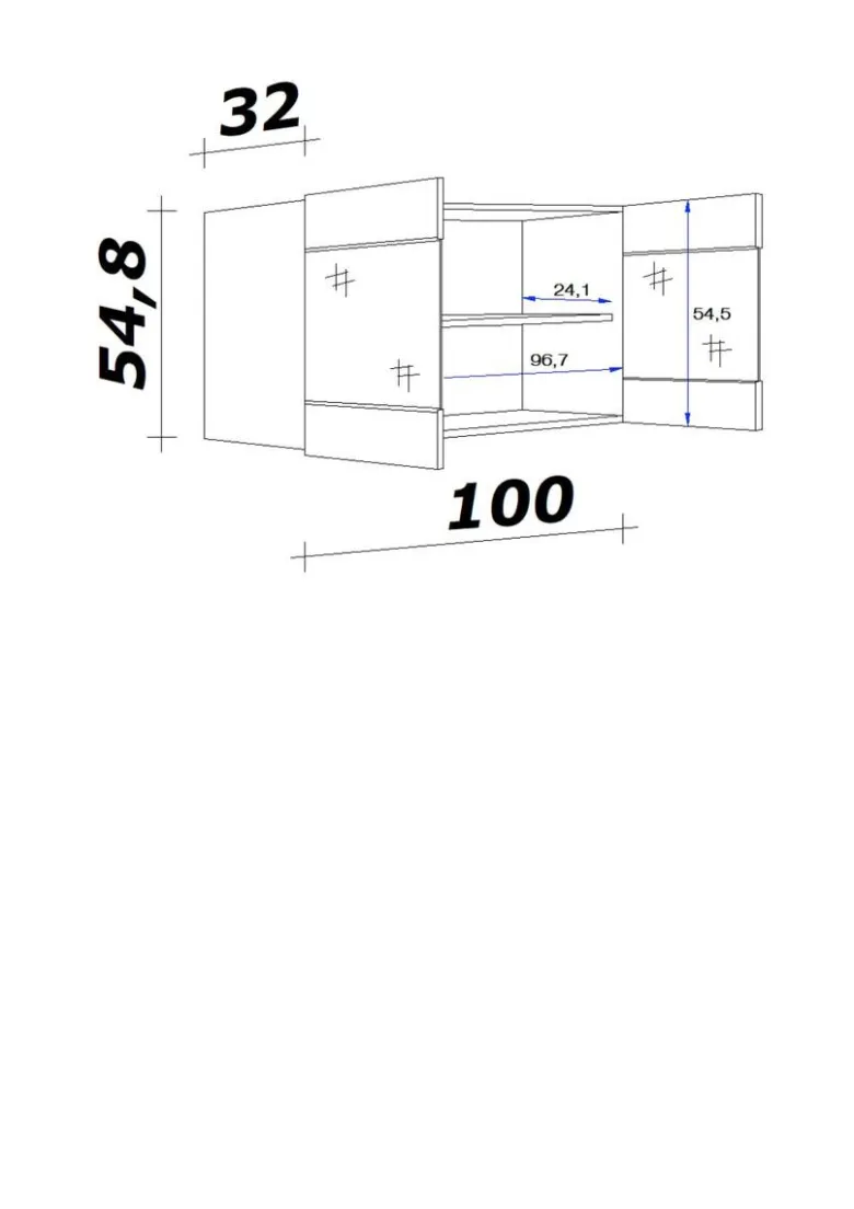 Hängeschrank Valero weiß Hochglanz B/H/T: ca. 100x54,8x32 cm