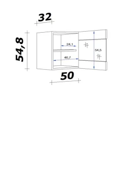 Hängeschrank Valero weiß Hochglanz B/H/T: ca. 50x54,8x32 cm