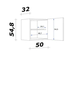 Hängeschrank Valero weiß Hochglanz B/H/T: ca. 50x54,8x32 cm