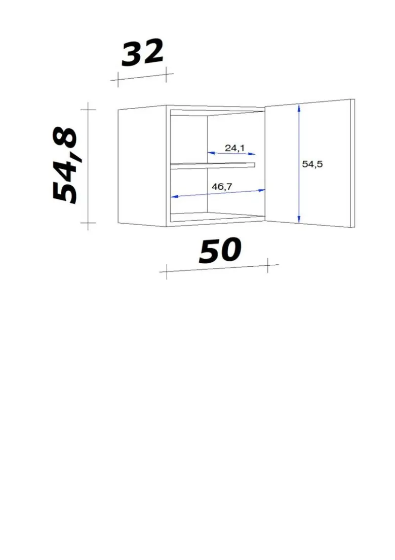 Hängeschrank Valero weiß Hochglanz B/H/T: ca. 50x54,8x32 cm