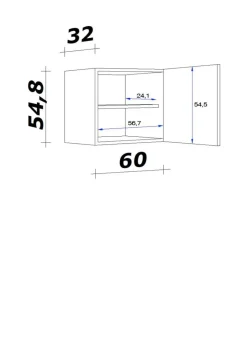 Hängeschrank Valero weiß Hochglanz B/H/T: ca. 60x54,8x32 cm