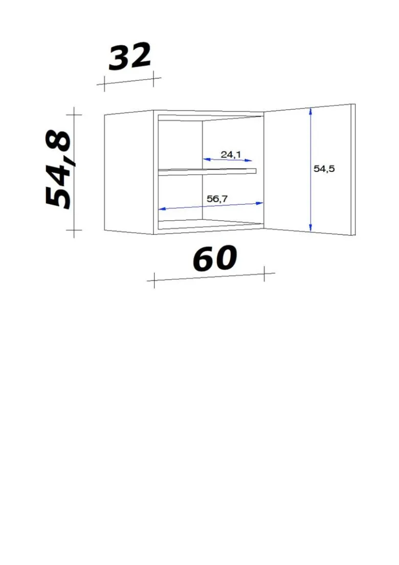 Hängeschrank Valero weiß Hochglanz B/H/T: ca. 60x54,8x32 cm
