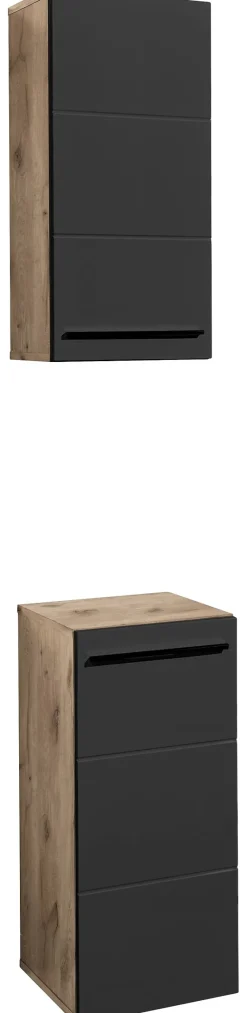 Hängeschrank Vista Oak Eiche Viking Nachbildung schwarz matt B/H/T: ca. 34x70x23 cm