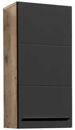 Hängeschrank Vista Oak Eiche Viking Nachbildung schwarz matt B/H/T: ca. 34x70x23 cm