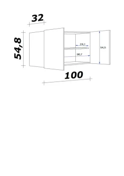 Hängeschrank Vita weiß matt B/H/T: ca. 100x54,8x32 cm