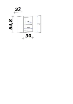 Hängeschrank Vita weiß matt B/H/T: ca. 30x54,8x32 cm