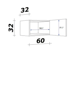 Hängeschrank Vita weiß matt B/H/T: ca. 60x32x32 cm