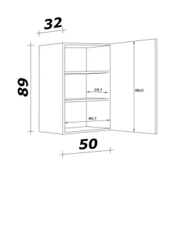 Hängeschrank Vita weiß matt B/H/T: ca. 50x89x32 cm