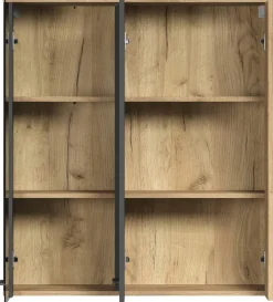 Hängevitrine Esteban anthrazit Eiche Evoke Coast Nachbildung B/H/T: ca. 90x99x34 cm