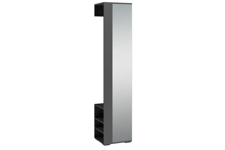 Hochschrank BEN anthrazit Spiegel B/H/T: ca. 40x184x35 cm