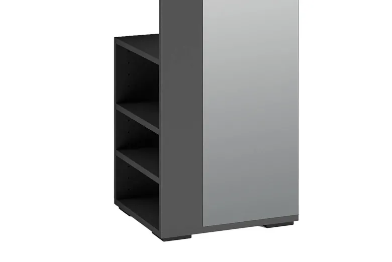 Hochschrank BEN anthrazit Spiegel B/H/T: ca. 40x184x35 cm