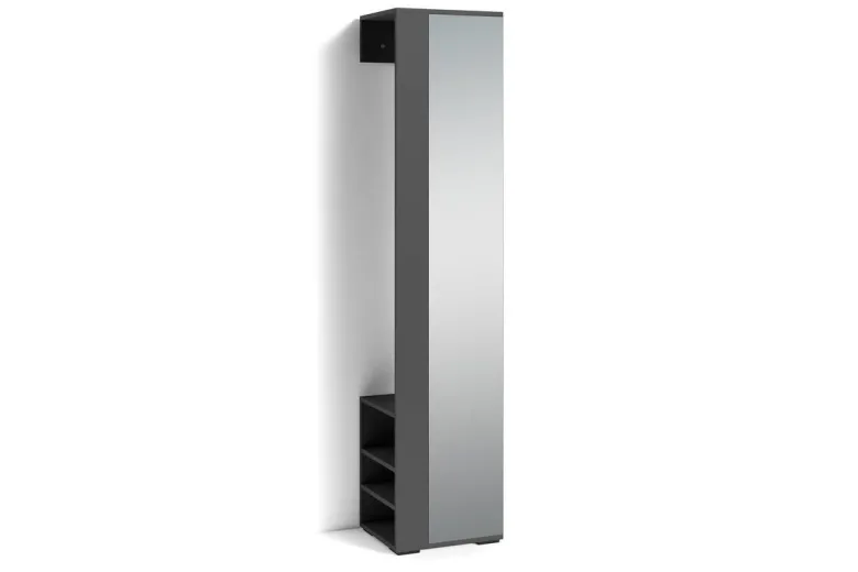 Hochschrank BEN anthrazit Spiegel B/H/T: ca. 40x184x35 cm