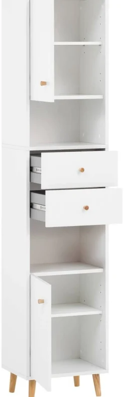 Hochschrank Bjarne weiß matt B/H/T: ca. 40,3x180,6x33,05 cm
