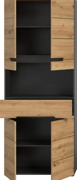 Hochschrank Canu Basalt Eiche Artisan Nachbildung B/H/T: ca. 76x193x34 cm