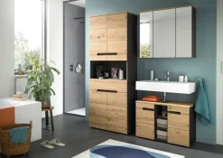Hochschrank Canu Basalt Eiche Artisan Nachbildung B/H/T: ca. 76x193x34 cm