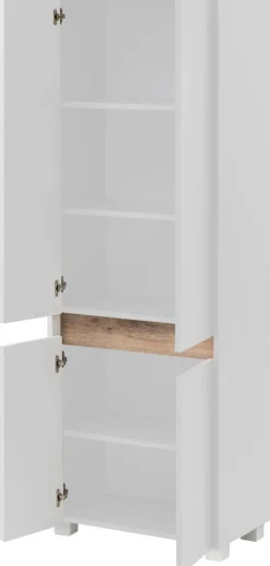 Hochschrank Cosmo perlweiß Optik B/H/T: ca. 56,9x164,5x33 cm