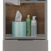 Hochschrank Denver grau matt Eiche Evoke Coast Nachbildung B/H/T: ca. 38x195x32 cm